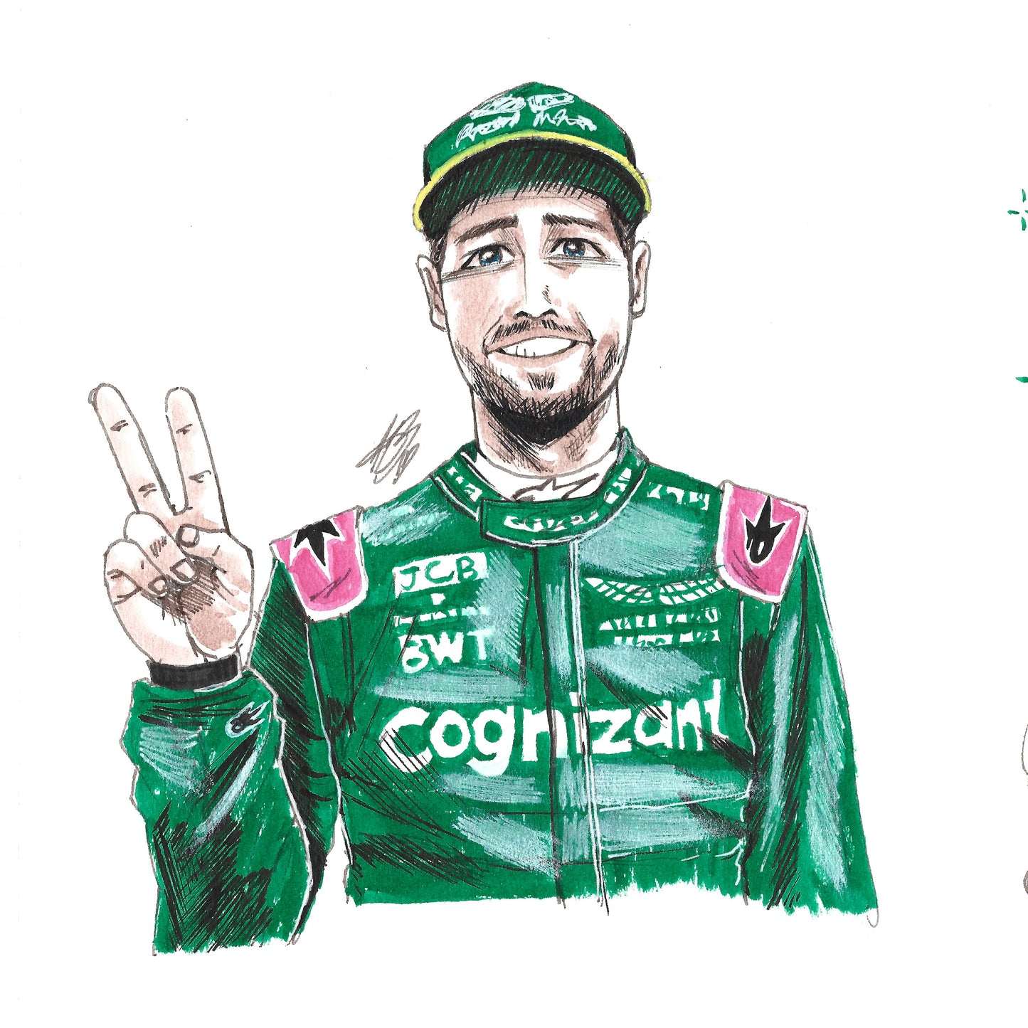 Vettel Sketch Print