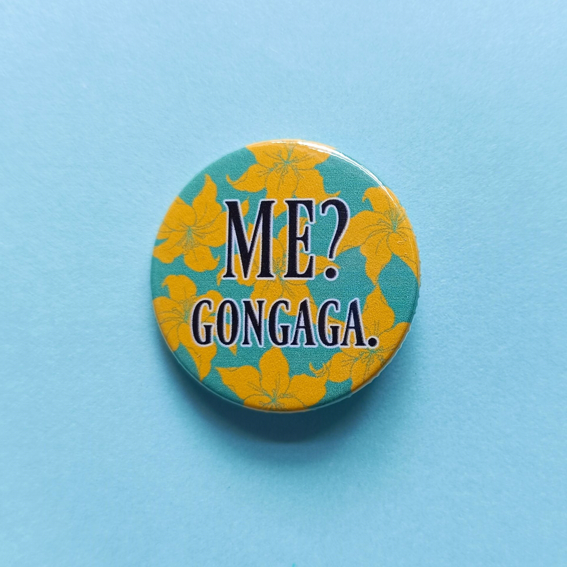 Final Fantasy 7 Rebirth badge that says: Me? Gongaga.